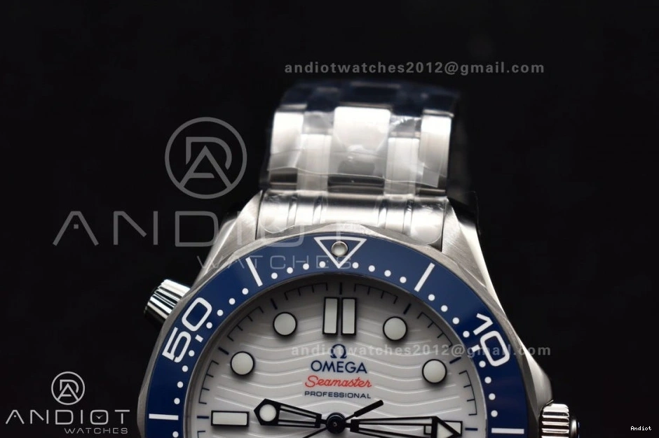White A2824 Ceramic 1:1 Bracelet SS Edition Blue Seamaster Bezel on 300M SS Dial Diver VSF Best 1219